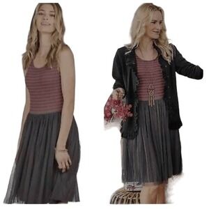Matilda Jane Twas The Night Tank Style Pullover Dress Women's Size Small Stripes
